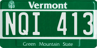 VT license plate NQI413