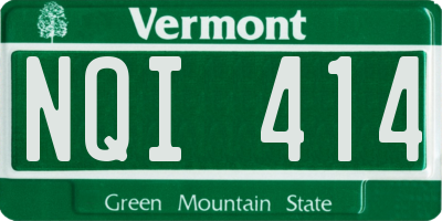 VT license plate NQI414