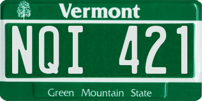 VT license plate NQI421