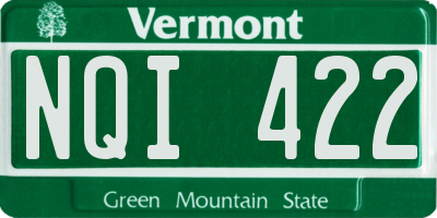 VT license plate NQI422