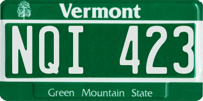 VT license plate NQI423