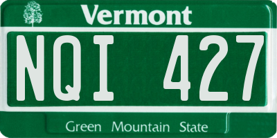 VT license plate NQI427