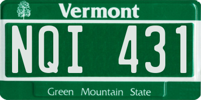 VT license plate NQI431
