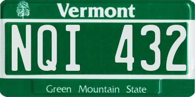 VT license plate NQI432