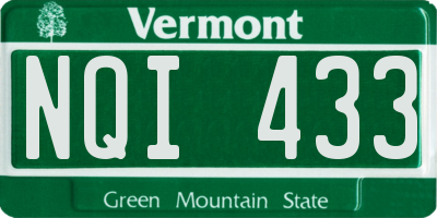 VT license plate NQI433