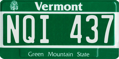 VT license plate NQI437