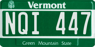 VT license plate NQI447