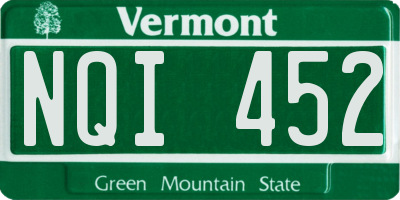 VT license plate NQI452