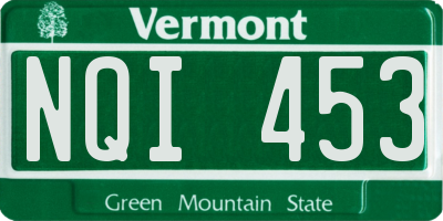 VT license plate NQI453
