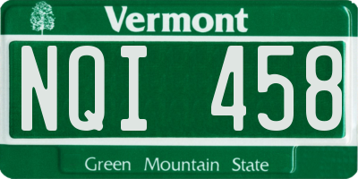 VT license plate NQI458