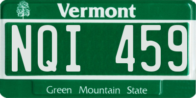VT license plate NQI459