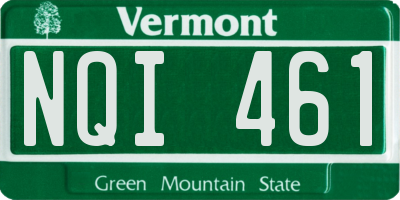 VT license plate NQI461
