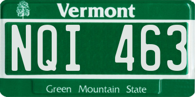 VT license plate NQI463