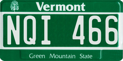 VT license plate NQI466