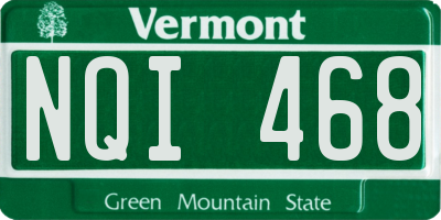 VT license plate NQI468