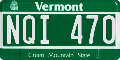 VT license plate NQI470