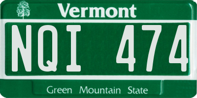 VT license plate NQI474