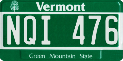 VT license plate NQI476