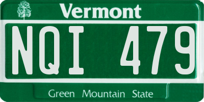 VT license plate NQI479