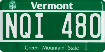 VT license plate NQI480