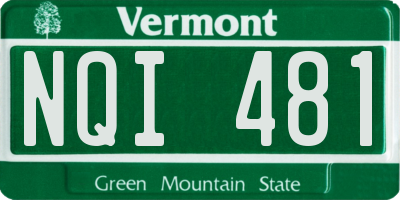 VT license plate NQI481