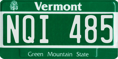 VT license plate NQI485