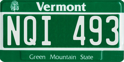 VT license plate NQI493
