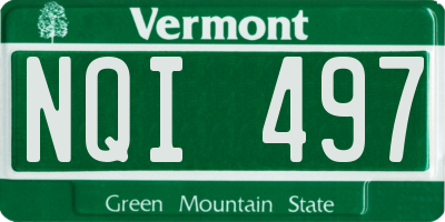 VT license plate NQI497