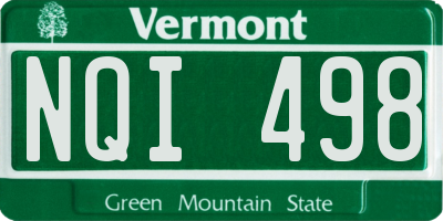 VT license plate NQI498