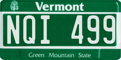 VT license plate NQI499