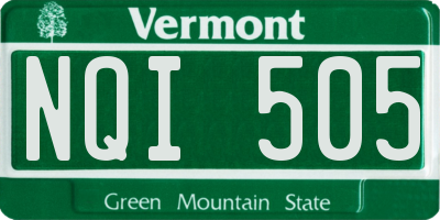 VT license plate NQI505