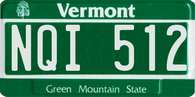 VT license plate NQI512