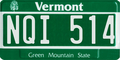 VT license plate NQI514