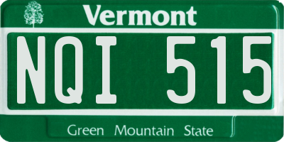 VT license plate NQI515