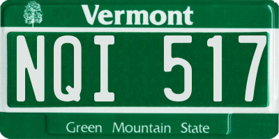 VT license plate NQI517