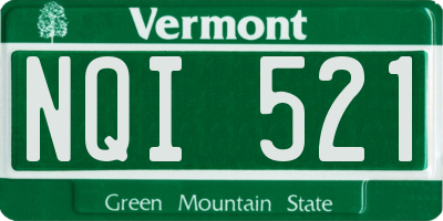 VT license plate NQI521