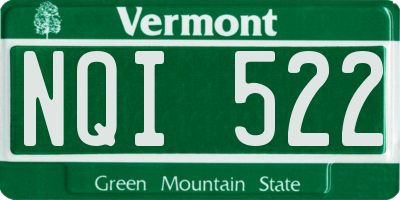 VT license plate NQI522