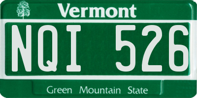 VT license plate NQI526
