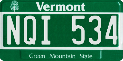 VT license plate NQI534