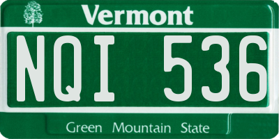 VT license plate NQI536