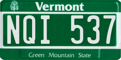 VT license plate NQI537