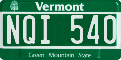 VT license plate NQI540