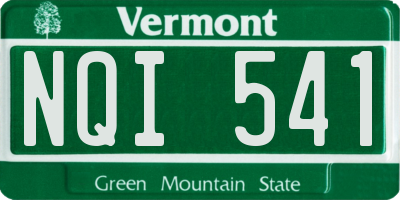 VT license plate NQI541