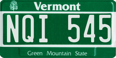VT license plate NQI545