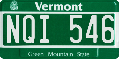 VT license plate NQI546
