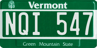 VT license plate NQI547