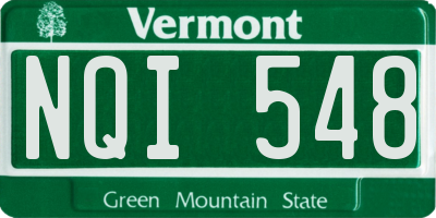VT license plate NQI548