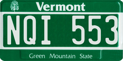 VT license plate NQI553