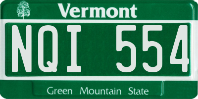 VT license plate NQI554