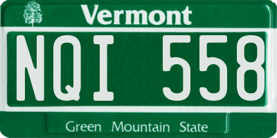 VT license plate NQI558